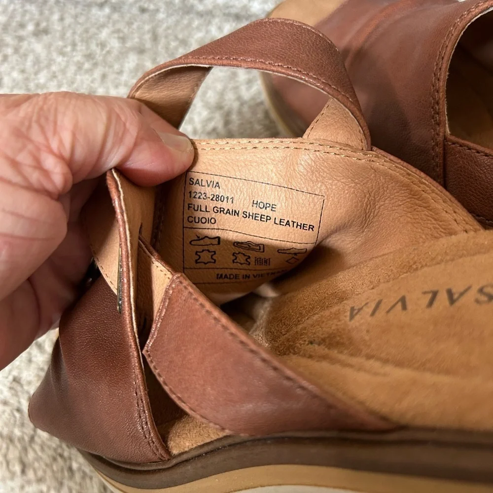 NWOT Salvia “Hope” Cuoio Sheep Leather Platform Sandals. Chunky. Comfort. Sz 36 - Picture 11 of 11